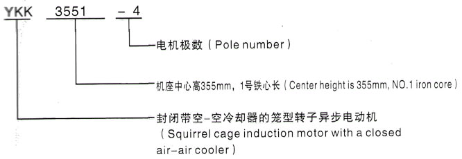 YKK系列(H355-1000)高压YKK3552-2-250KW三相异步电机西安泰富西玛电机型号说明